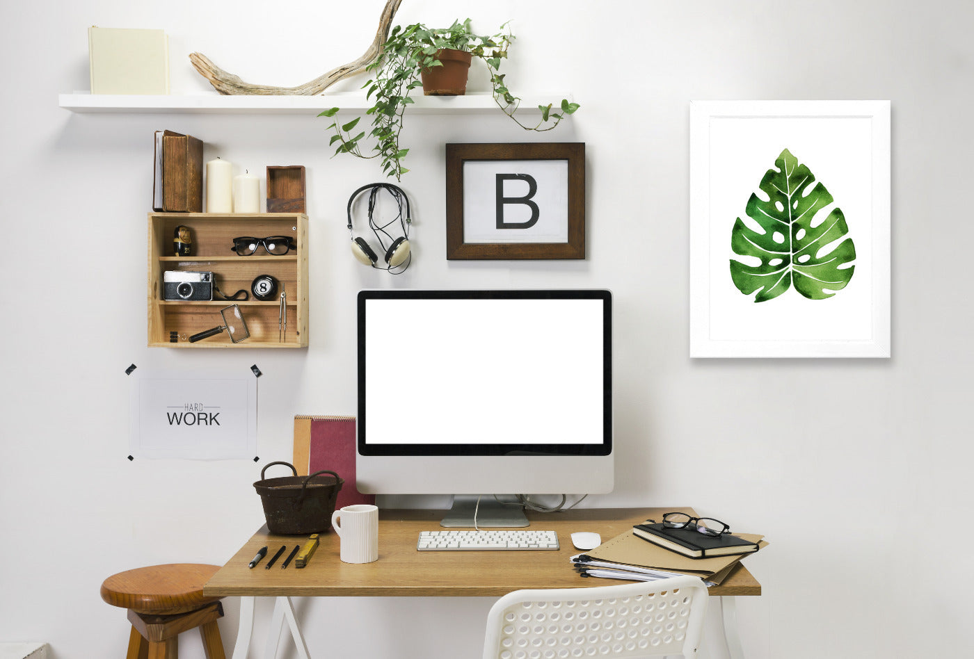 Tropical Leaf Monstera By Victoria Nelson - White Framed Print - Wall Art - Americanflat