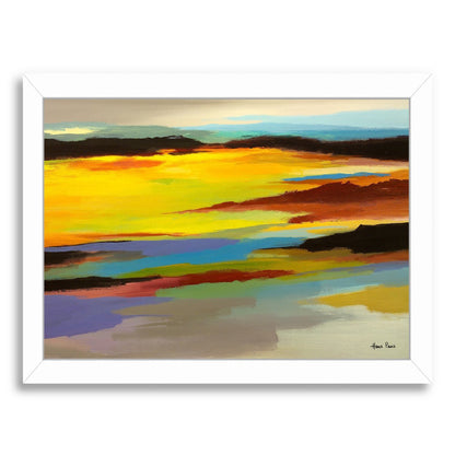 Abstract Landscape 3 By Hans Paus - White Framed Print - Wall Art - Americanflat