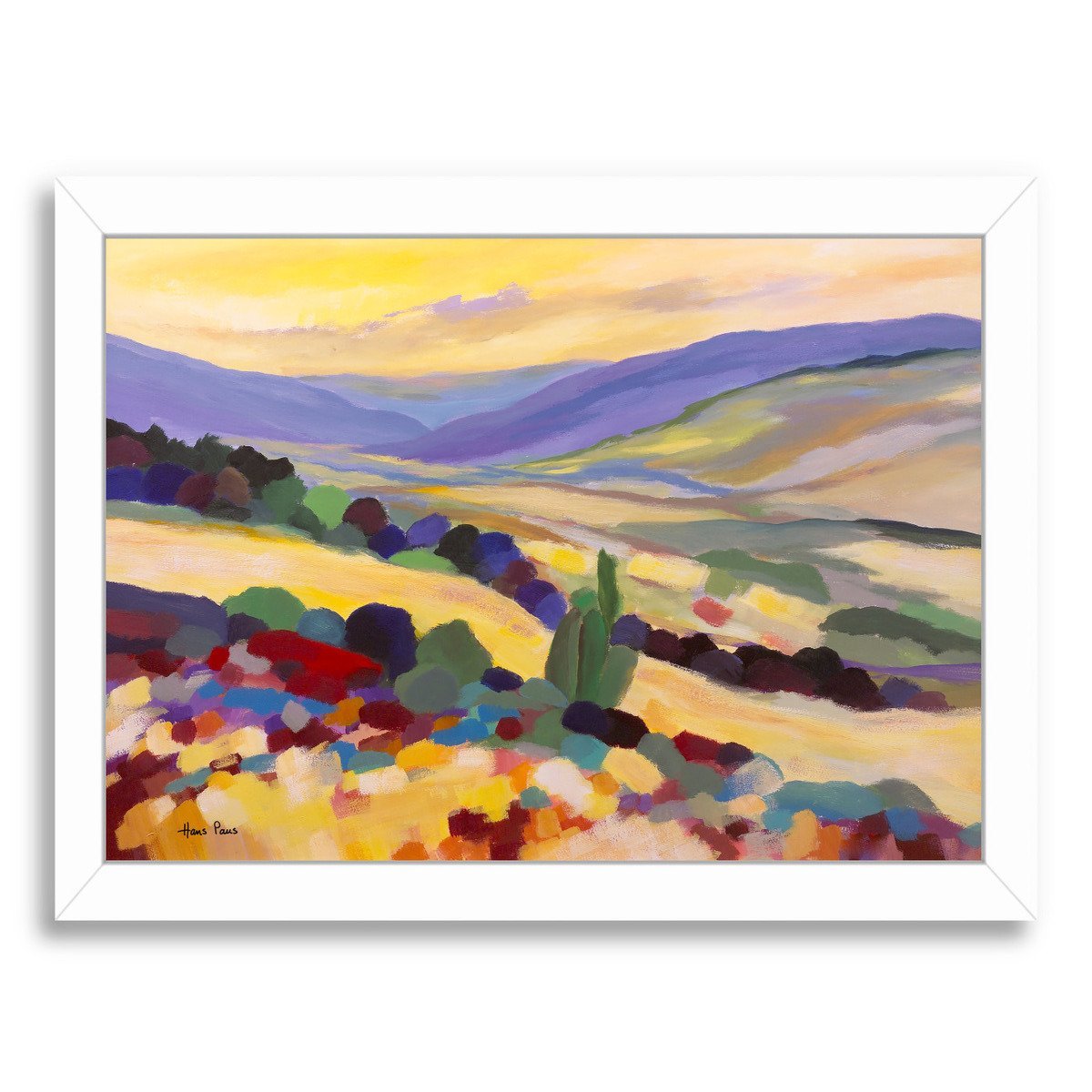 Abstract Landscape 7 By Hans Paus - White Framed Print - Wall Art - Americanflat