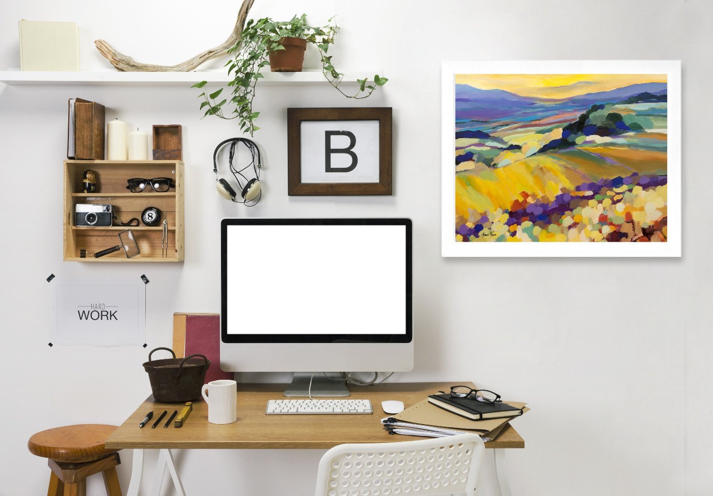 Abstract Landscape 8 By Hans Paus - White Framed Print - Wall Art - Americanflat