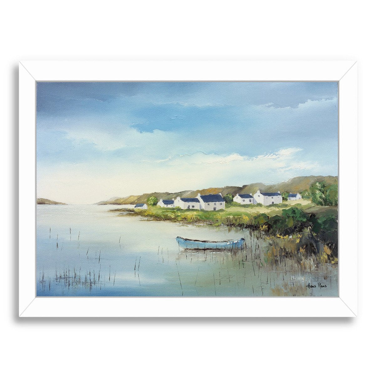 Houses With Boat By Hans Paus - Framed Print - Americanflat