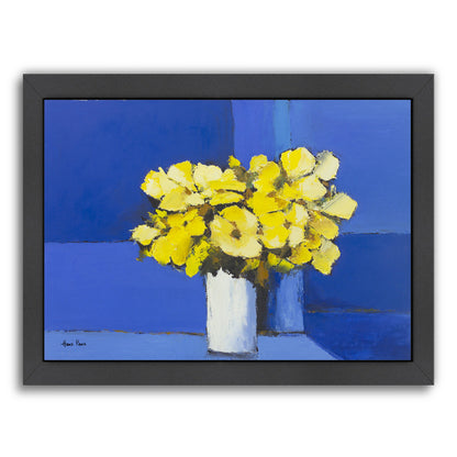 Yellow Flowers 1 By Hans Paus - Black Framed Print - Wall Art - Americanflat