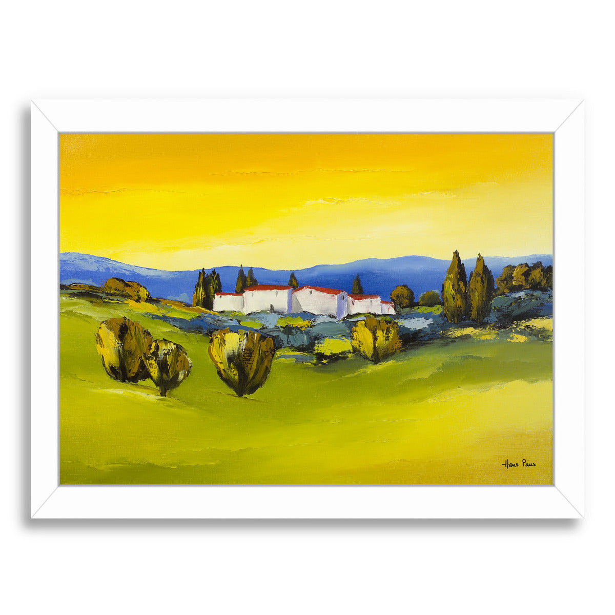 Provence 1 By Hans Paus - White Framed Print - Wall Art - Americanflat