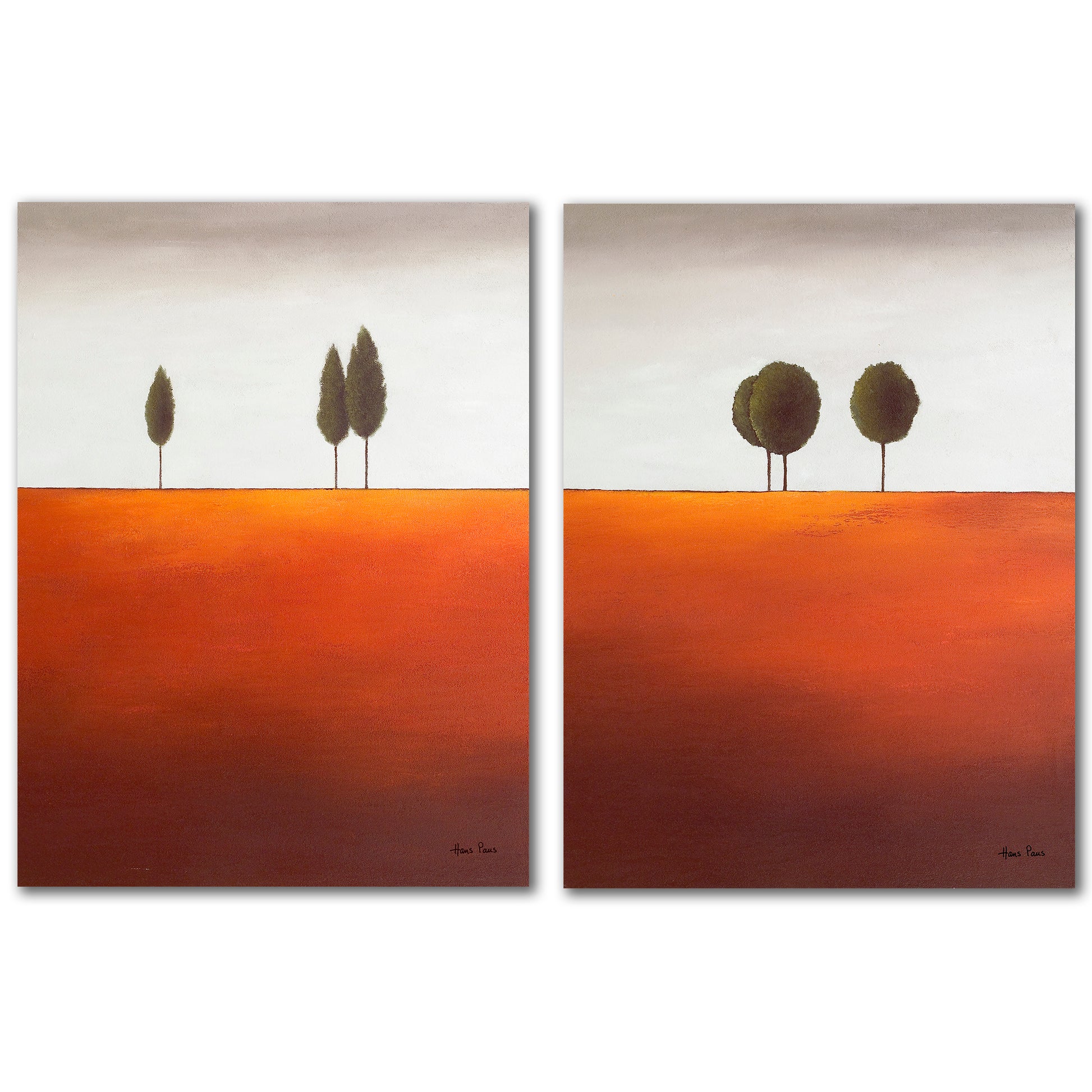 Trees by Hans Paus - 2 Piece Wrapped Canvas Set - Americanflat