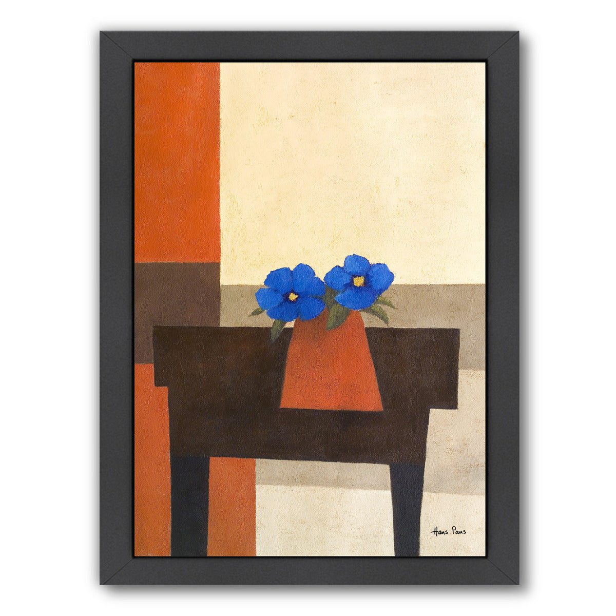 Still Life With Flowers 2 By Hans Paus - Black Framed Print - Wall Art - Americanflat