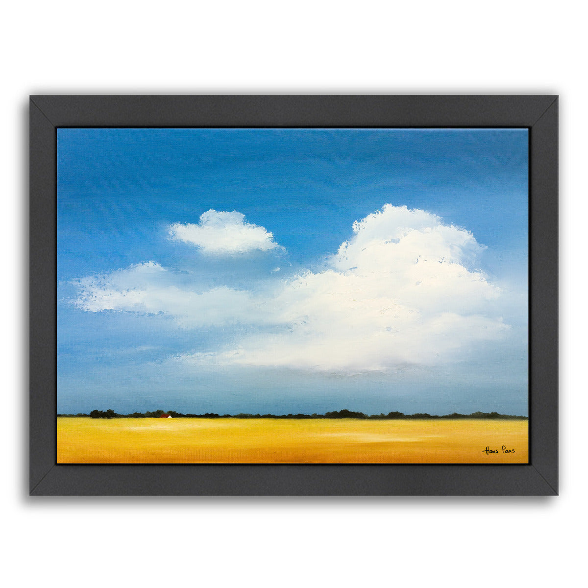 Yellow Meadow 1 By Hans Paus - Black Framed Print - Wall Art - Americanflat