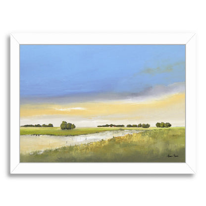 Along The River 2 By Hans Paus - White Framed Print - Wall Art - Americanflat