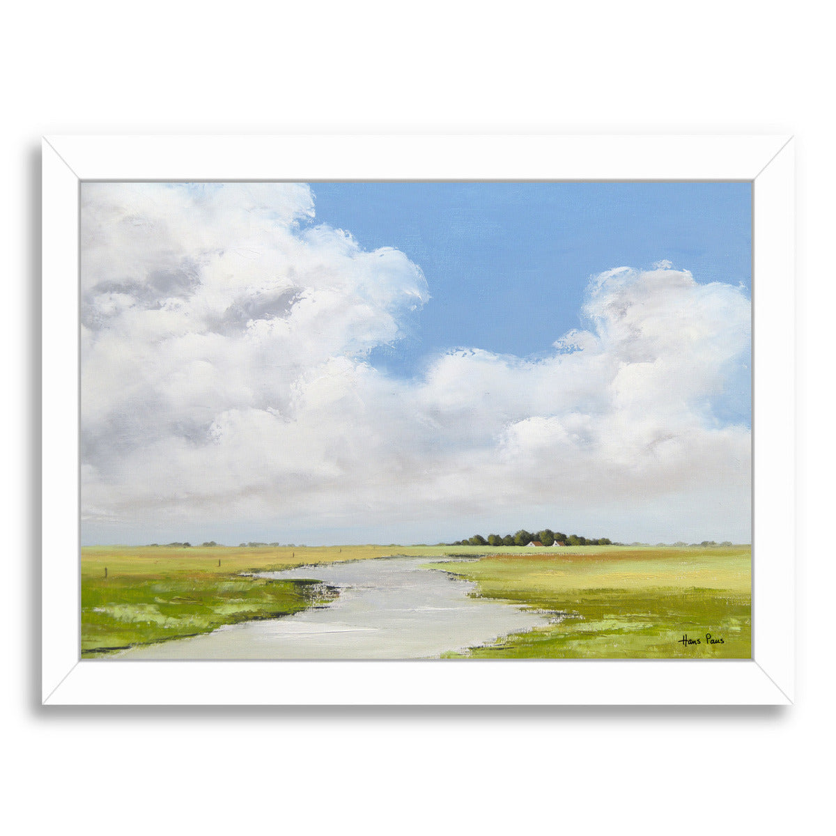 Meander 2 By Hans Paus - White Framed Print - Wall Art - Americanflat