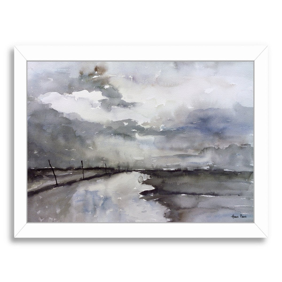 A Grey Day By Hans Paus - White Framed Print - Wall Art - Americanflat