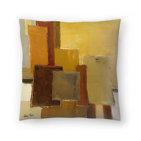 Yellow Brushes by Hans Paus - Pillow