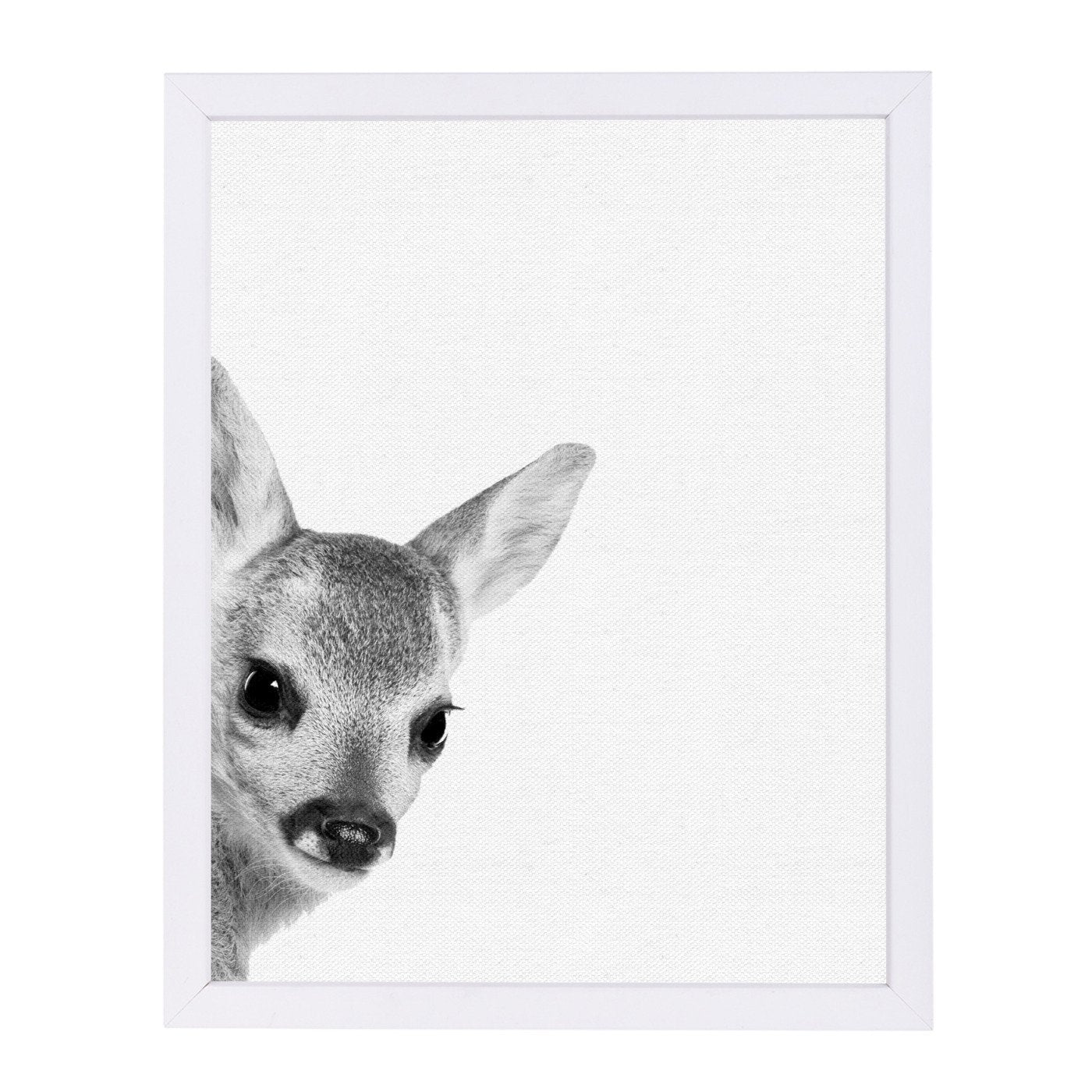 Baby Deer By Nuada - White Framed Print - Wall Art - Americanflat