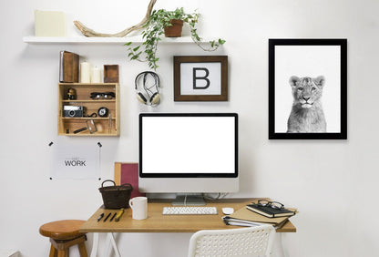 Baby Lion By Nuada - Black Framed Print - Wall Art - Americanflat