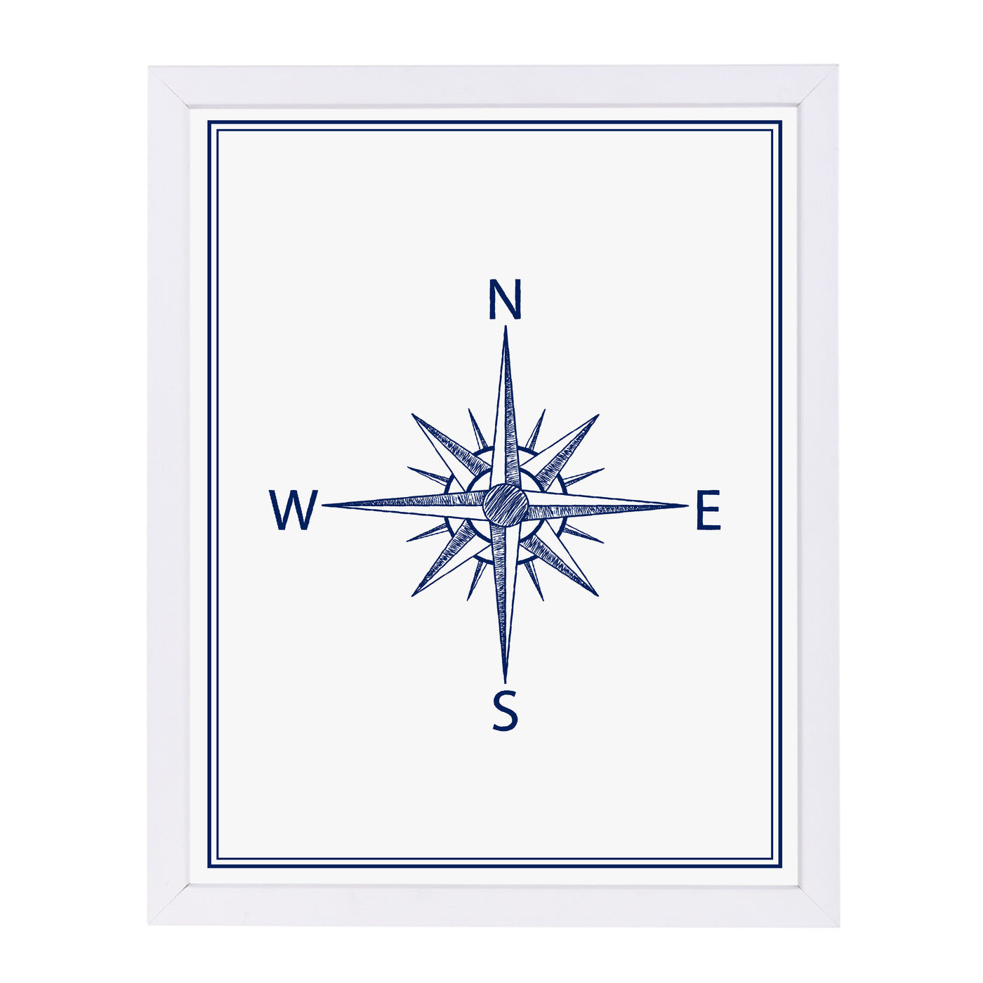 Compass By Nuada - White Framed Print - Wall Art - Americanflat