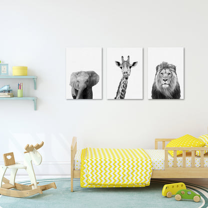 Zoo Animals Canvas Print Gallery Wall Set - Americanflat