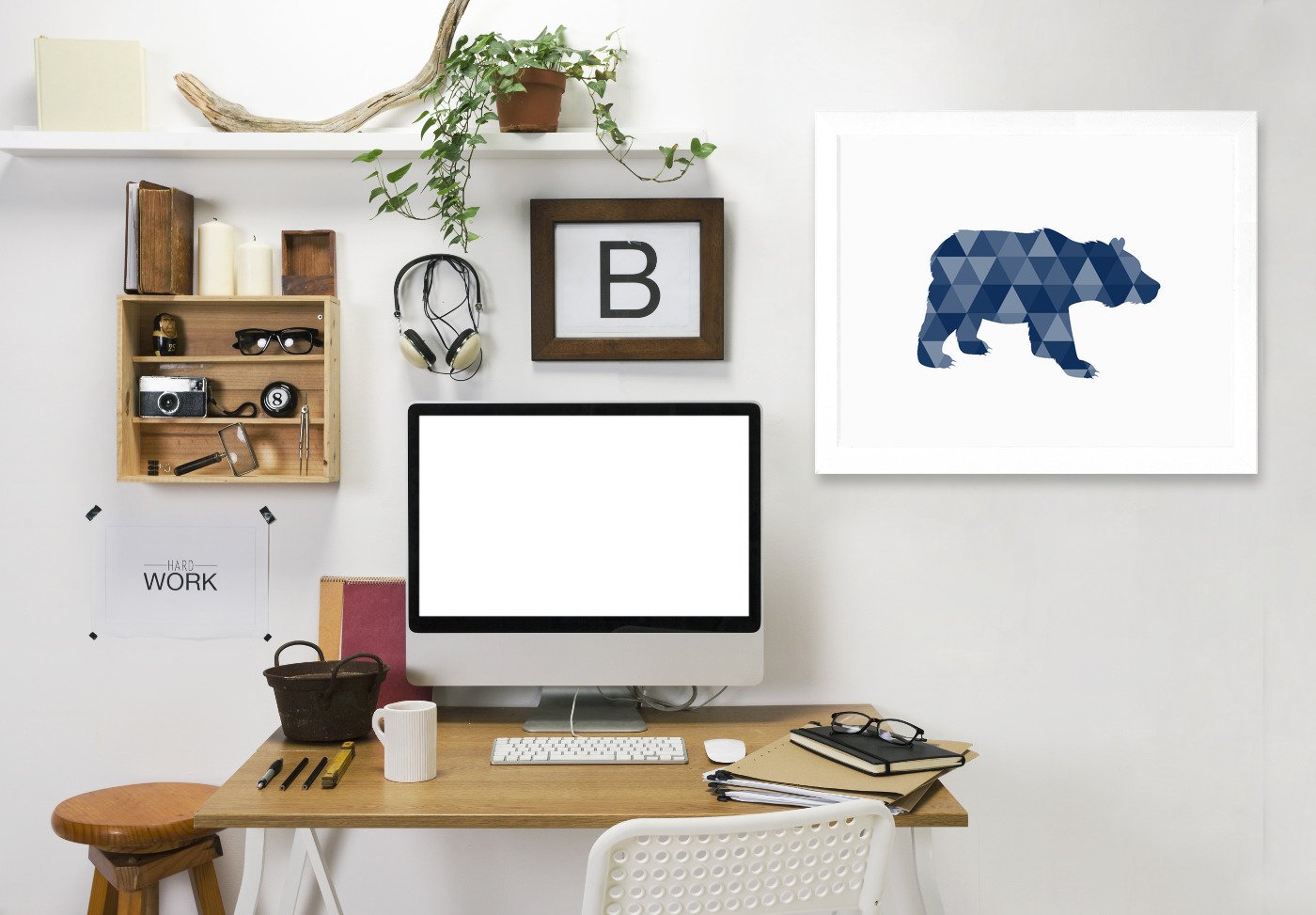 Geometric Bear By Nuada - Framed Print - Americanflat
