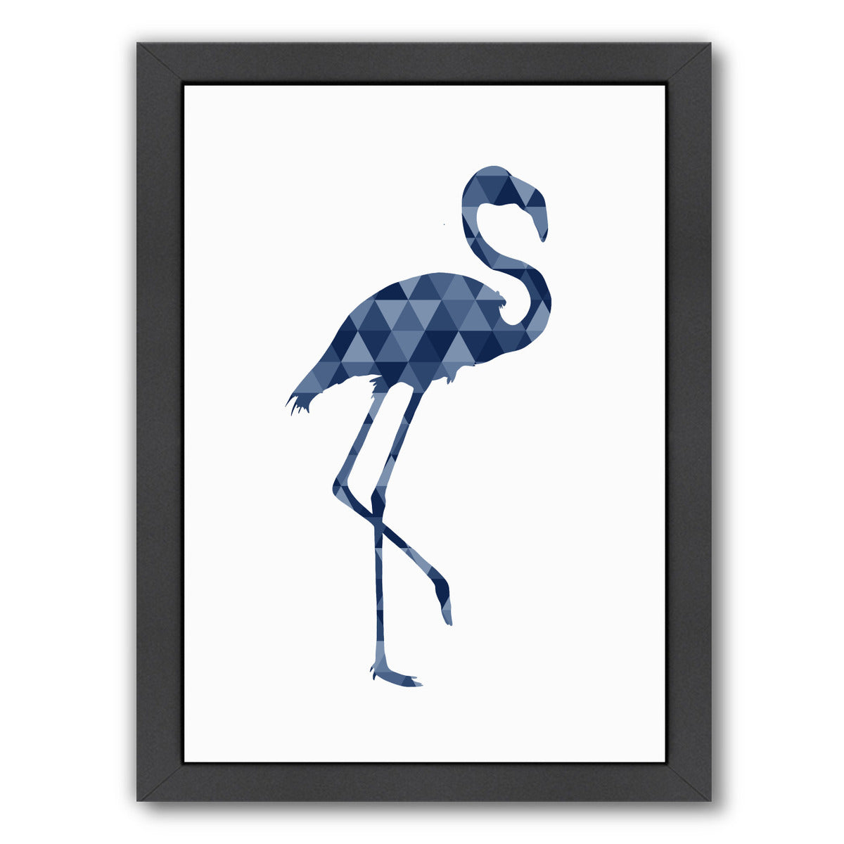 Geometric Flamingo By Nuada - Black Framed Print - Wall Art - Americanflat