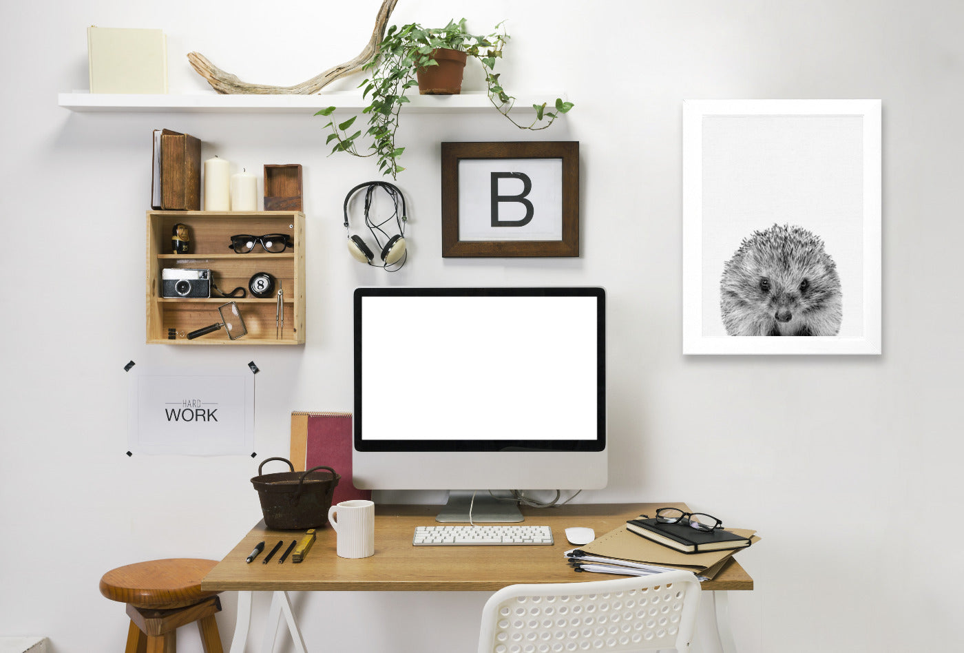 Hedgehog By Nuada - White Framed Print - Wall Art - Americanflat