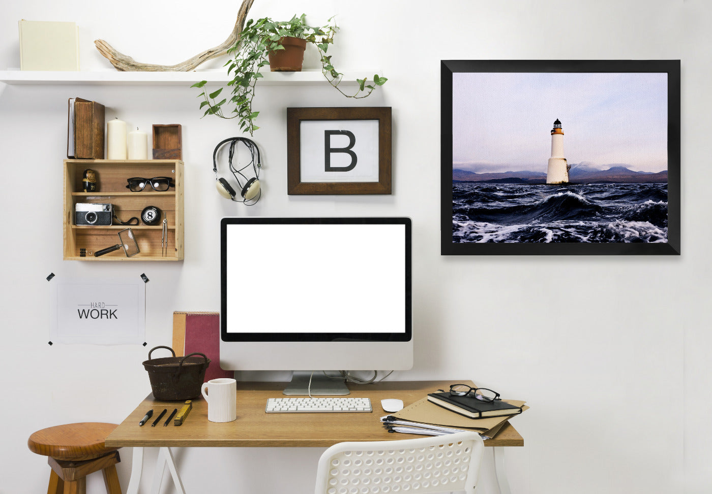 Lighthouse 2 By Nuada - Black Framed Print - Wall Art - Americanflat