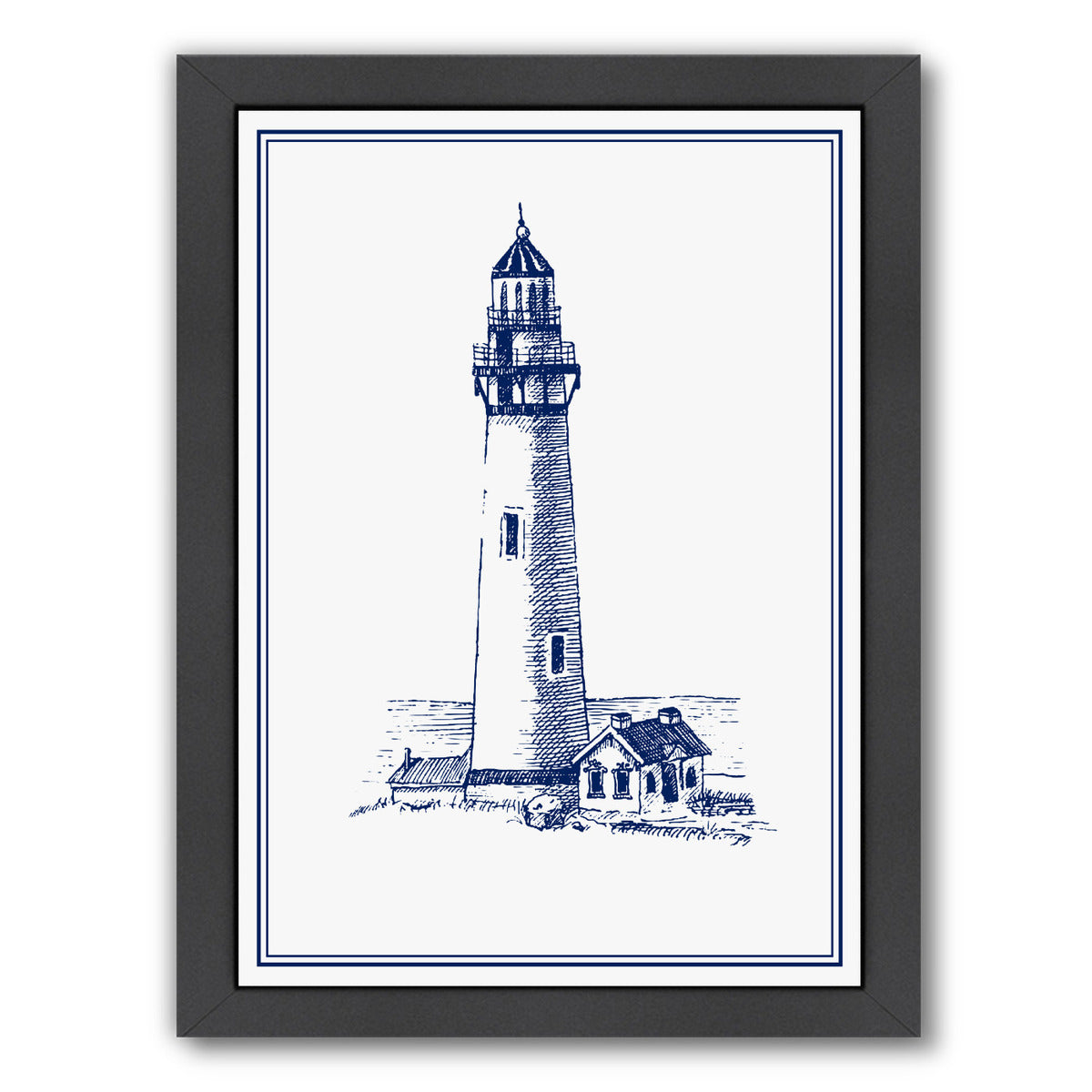 Lighthouse By Nuada - Black Framed Print - Wall Art - Americanflat