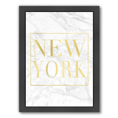 New York White Marble By Nuada - Black Framed Print - Wall Art - Americanflat