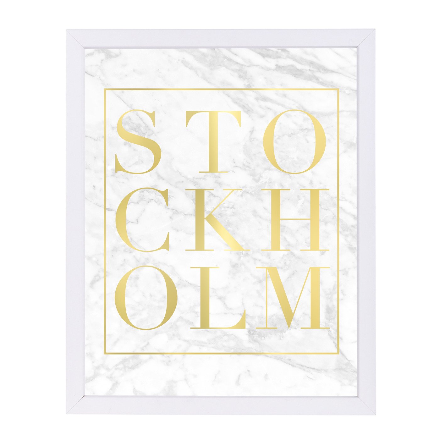Stockholm White Marble By Nuada - Framed Print - Americanflat