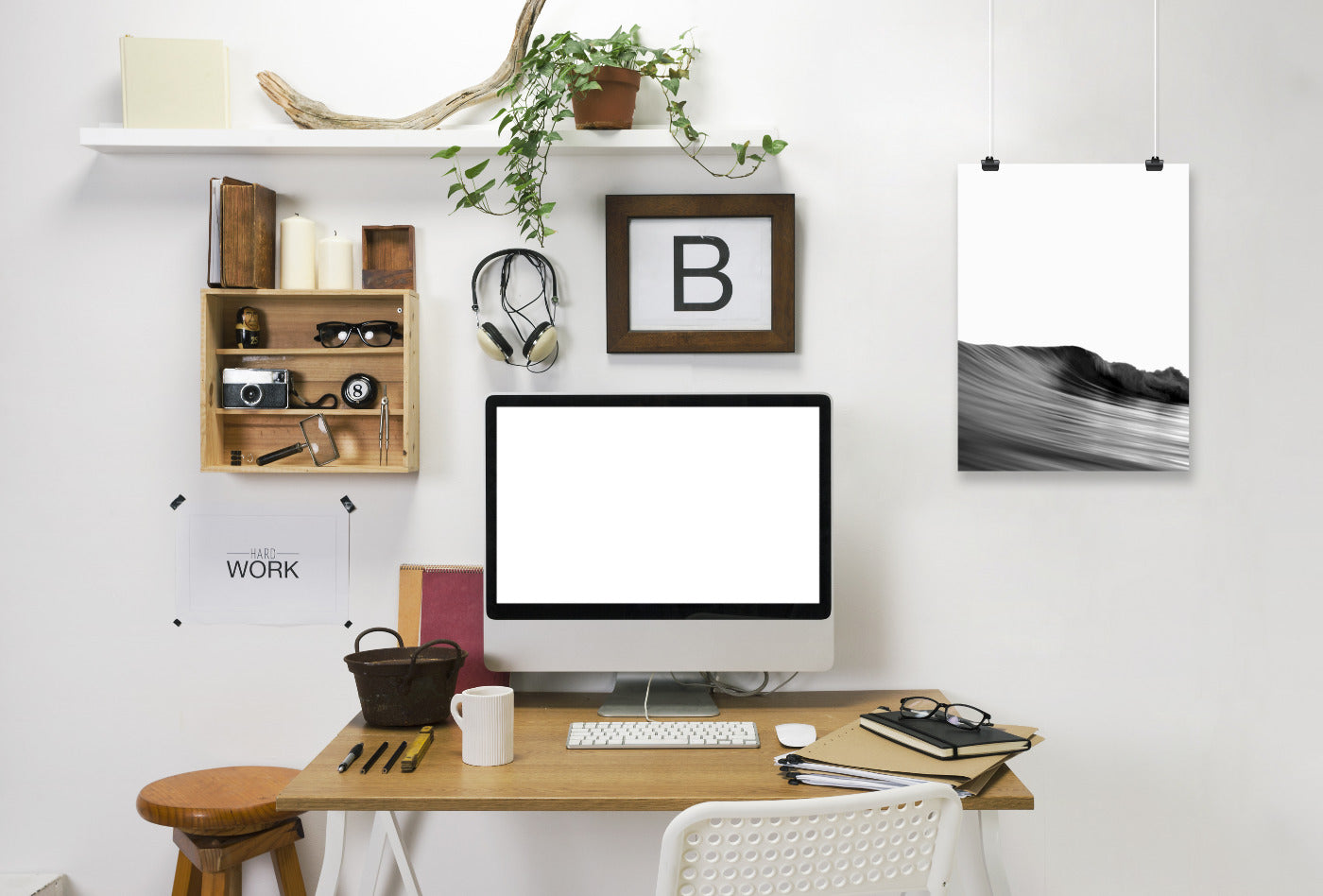 Wave Black And White by NUADA - Art Print - Americanflat