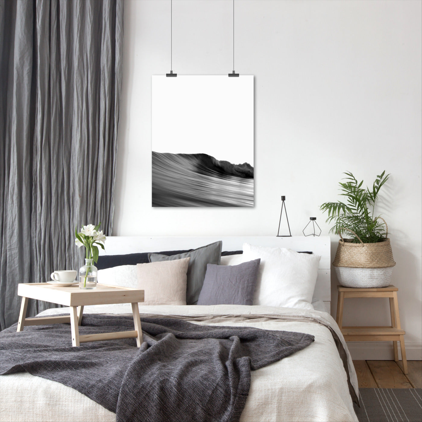 Wave Black And White by NUADA - Art Print - Americanflat