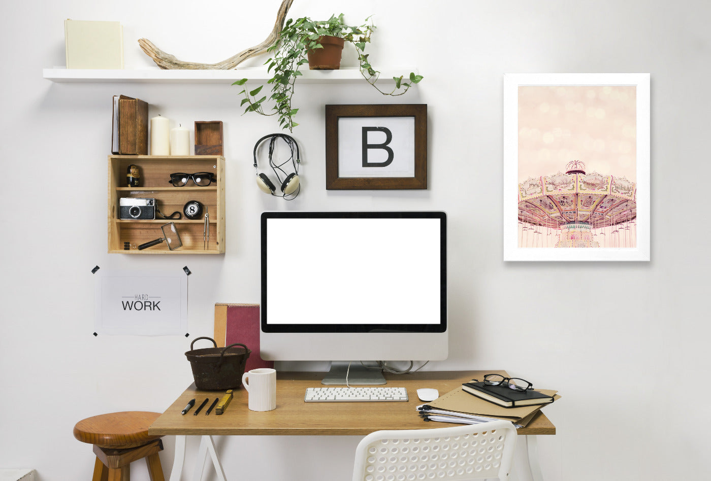 Swing Away By The Gingham Owl - White Framed Print - Wall Art - Americanflat