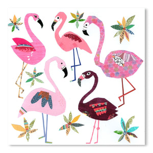 Five Flamingos by Liz and Kate Pope - Art Print - Americanflat