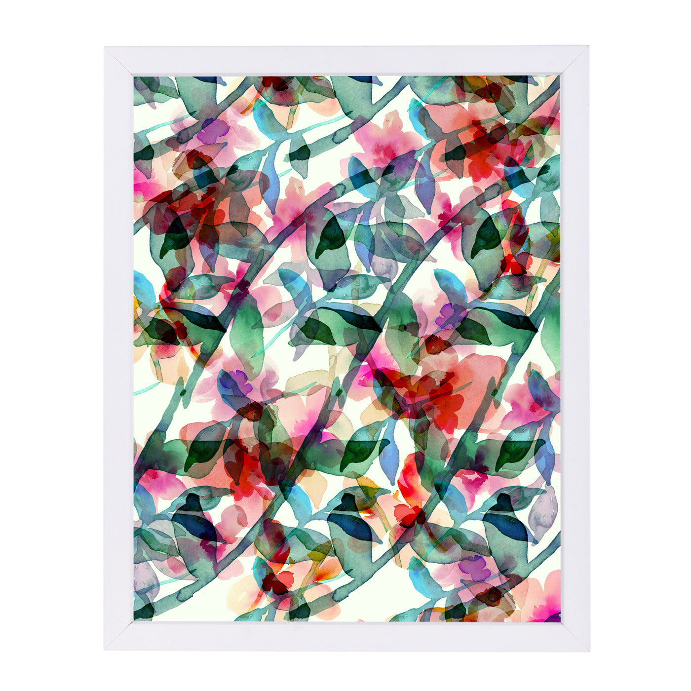 Floral Parade I by Hope Bainbridge - White Framed Print - Wall Art - Americanflat