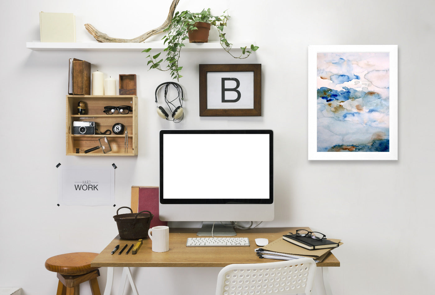 Up in the Clouds II by Hope Bainbridge - White Framed Print - Wall Art - Americanflat
