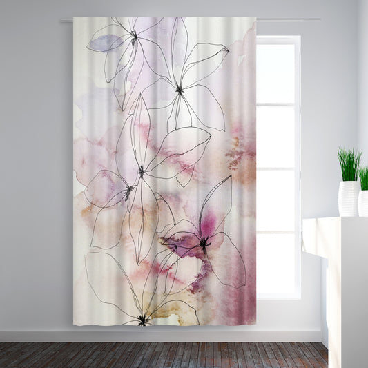 Blackout Curtain Single Panel - Whisper Petals II by Hope Bainbridge - Blackout Curtains - Americanflat