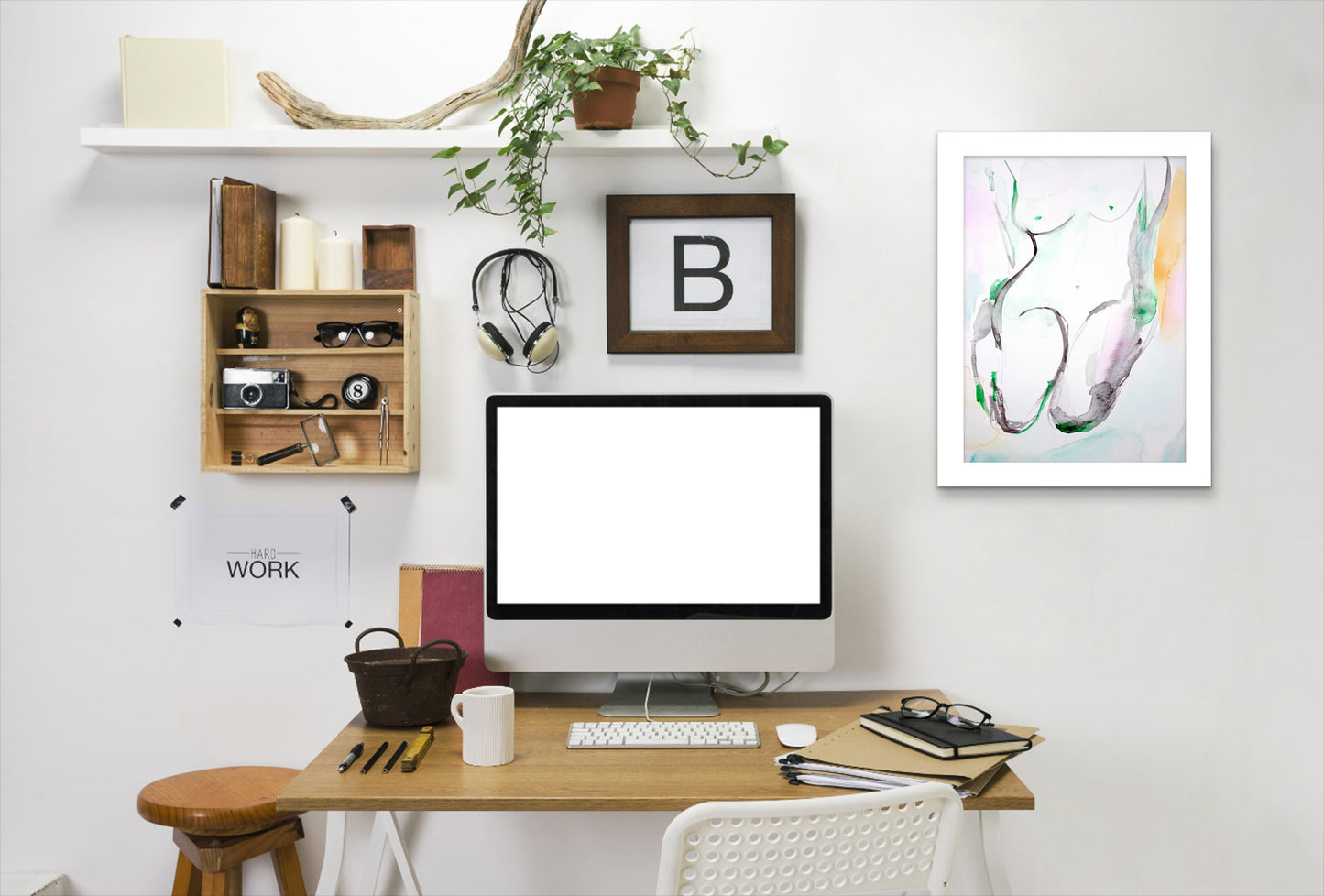 Nude Iii by Hope Bainbridge - White Framed Print - Wall Art - Americanflat
