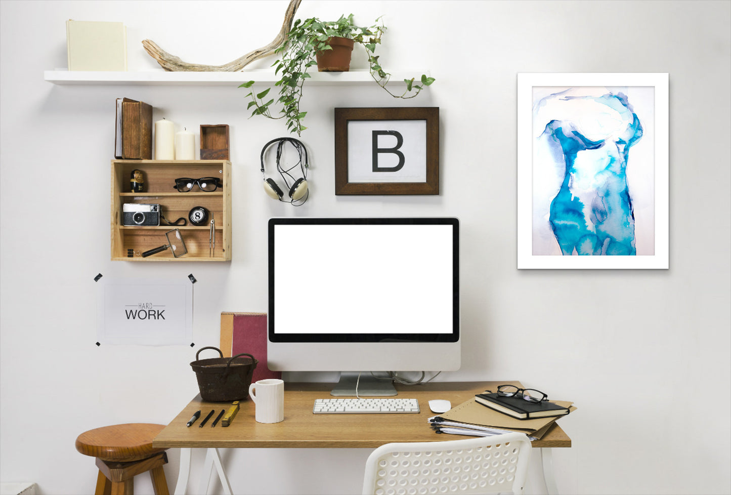 Nude Iv by Hope Bainbridge - White Framed Print - Wall Art - Americanflat