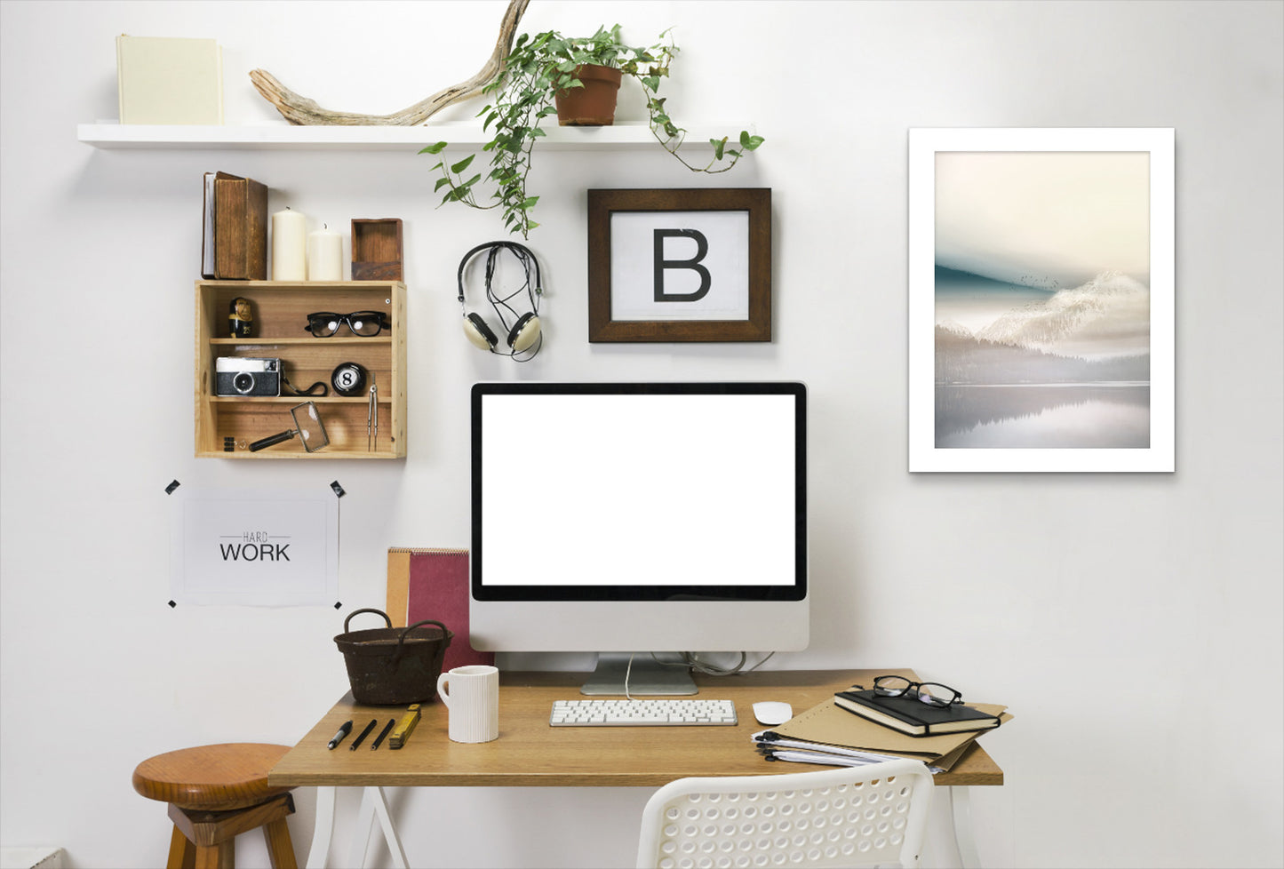Vanilla Landscape I by Hope Bainbridge - White Framed Print - Wall Art - Americanflat