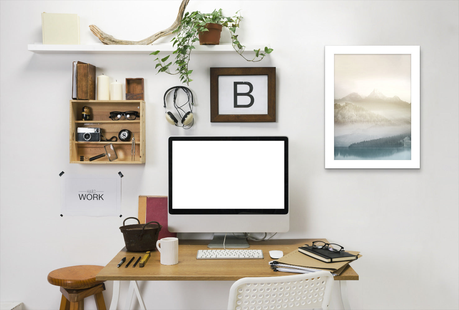 Vanilla Landscape Iii by Hope Bainbridge - White Framed Print - Wall Art - Americanflat