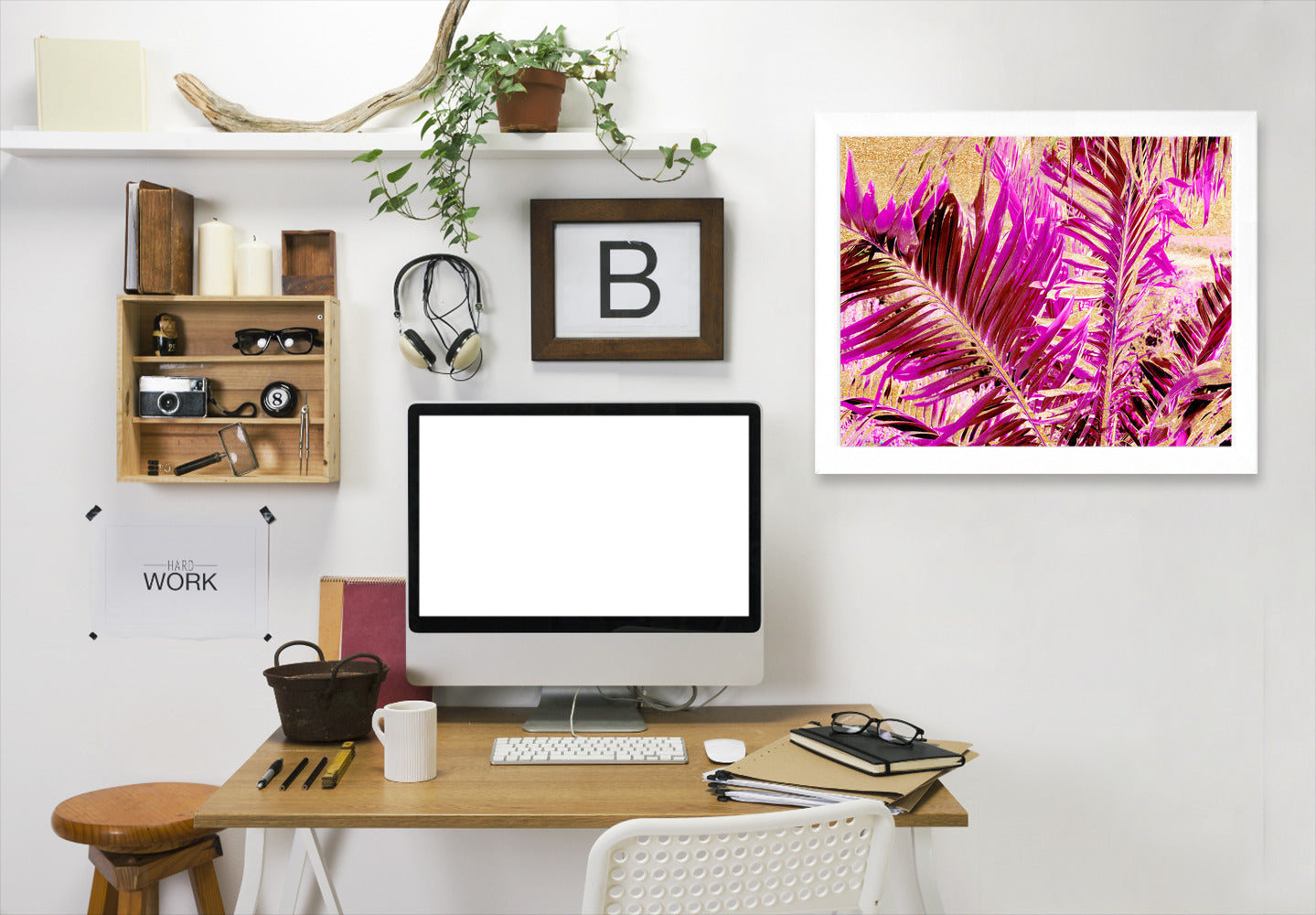 Leaves 6 by Hope Bainbridge - White Framed Print - Wall Art - Americanflat