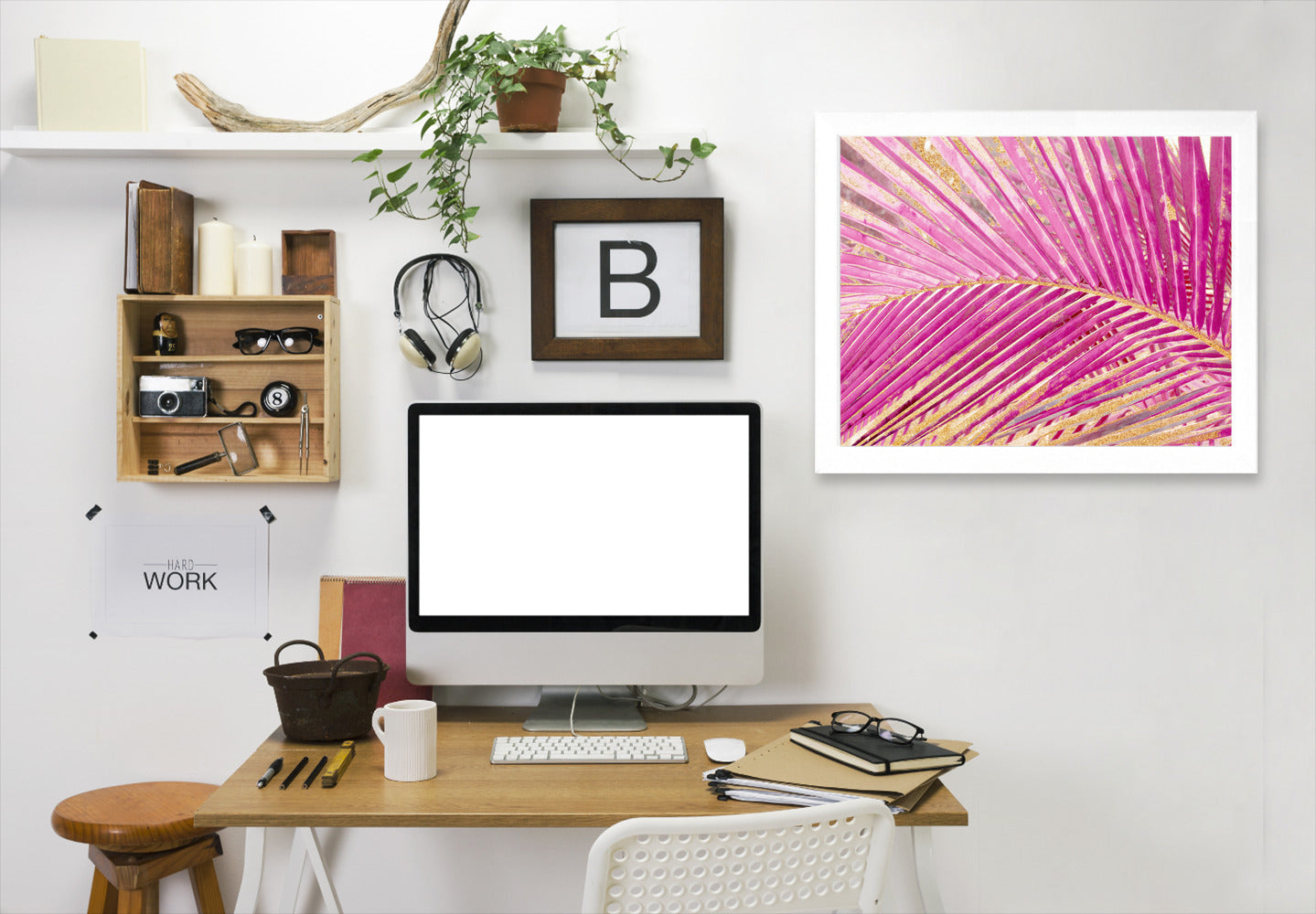 Leaves 7 by Hope Bainbridge - White Framed Print - Wall Art - Americanflat