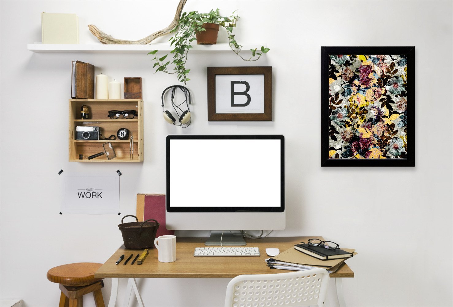 Autumn Floral by Hope Bainbridge - Black Framed Print - Wall Art - Americanflat