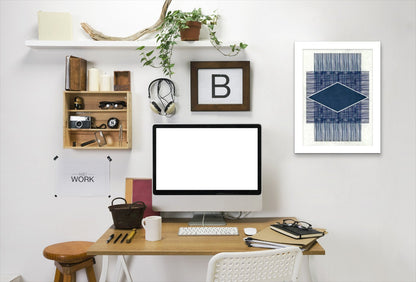 Blue Ink 2 by Hope Bainbridge - White Framed Print - Wall Art - Americanflat