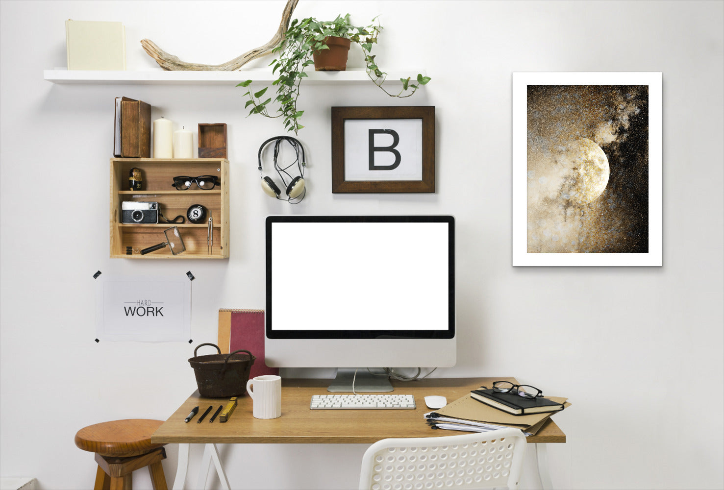 Honey Moon I by Hope Bainbridge - White Framed Print - Wall Art - Americanflat
