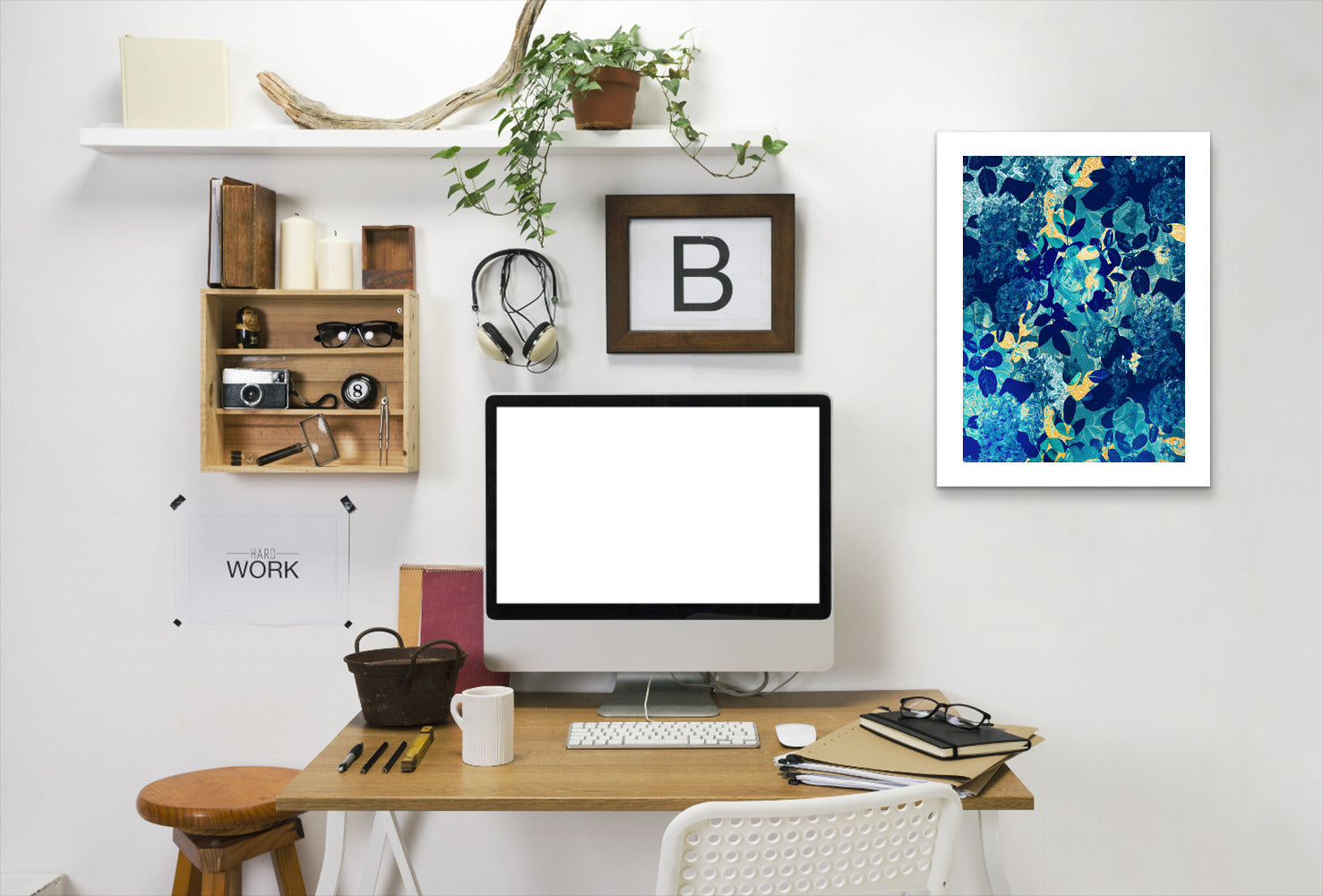 Midnight Floral by Hope Bainbridge - White Framed Print - Wall Art - Americanflat