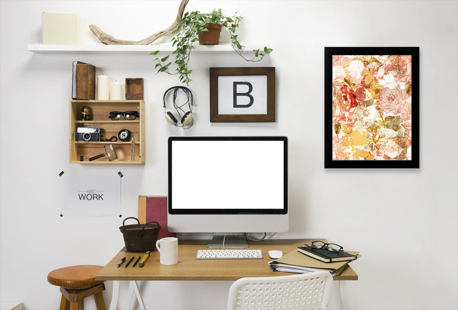 Vintage Floral by Hope Bainbridge - Black Framed Print - Wall Art - Americanflat
