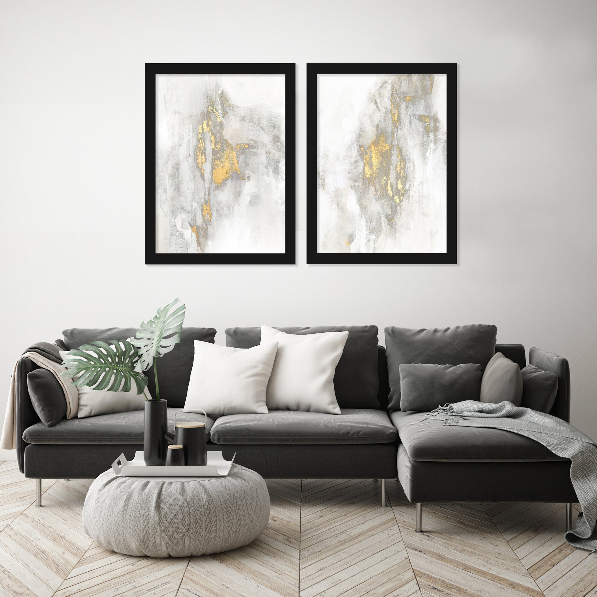 Waterfall By Hope Bainbridge Wall Art - 2 Piece Framed Print Set - Americanflat