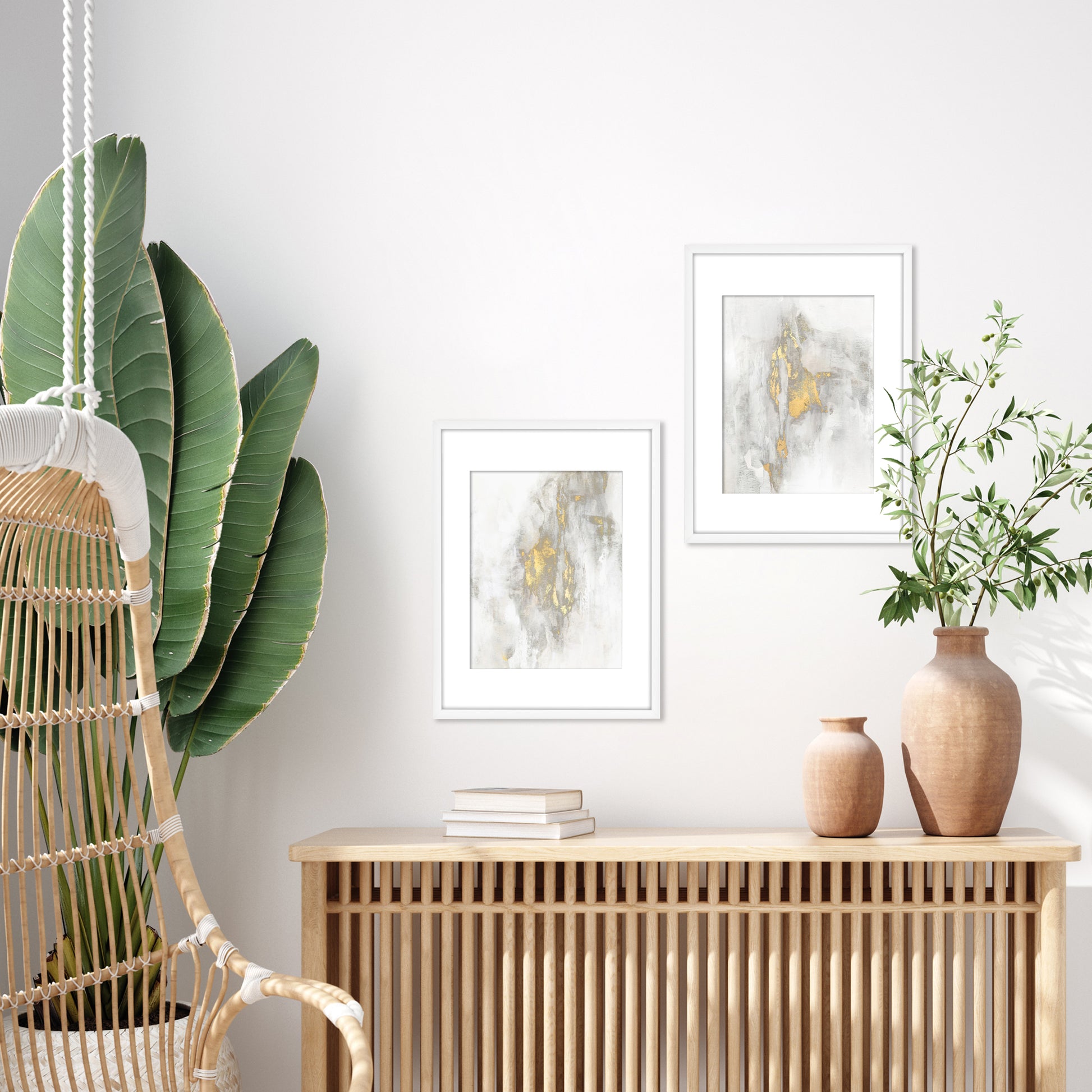 Waterfall By Hope Bainbridge Wall Art - 2 Piece Framed Print Set - Americanflat