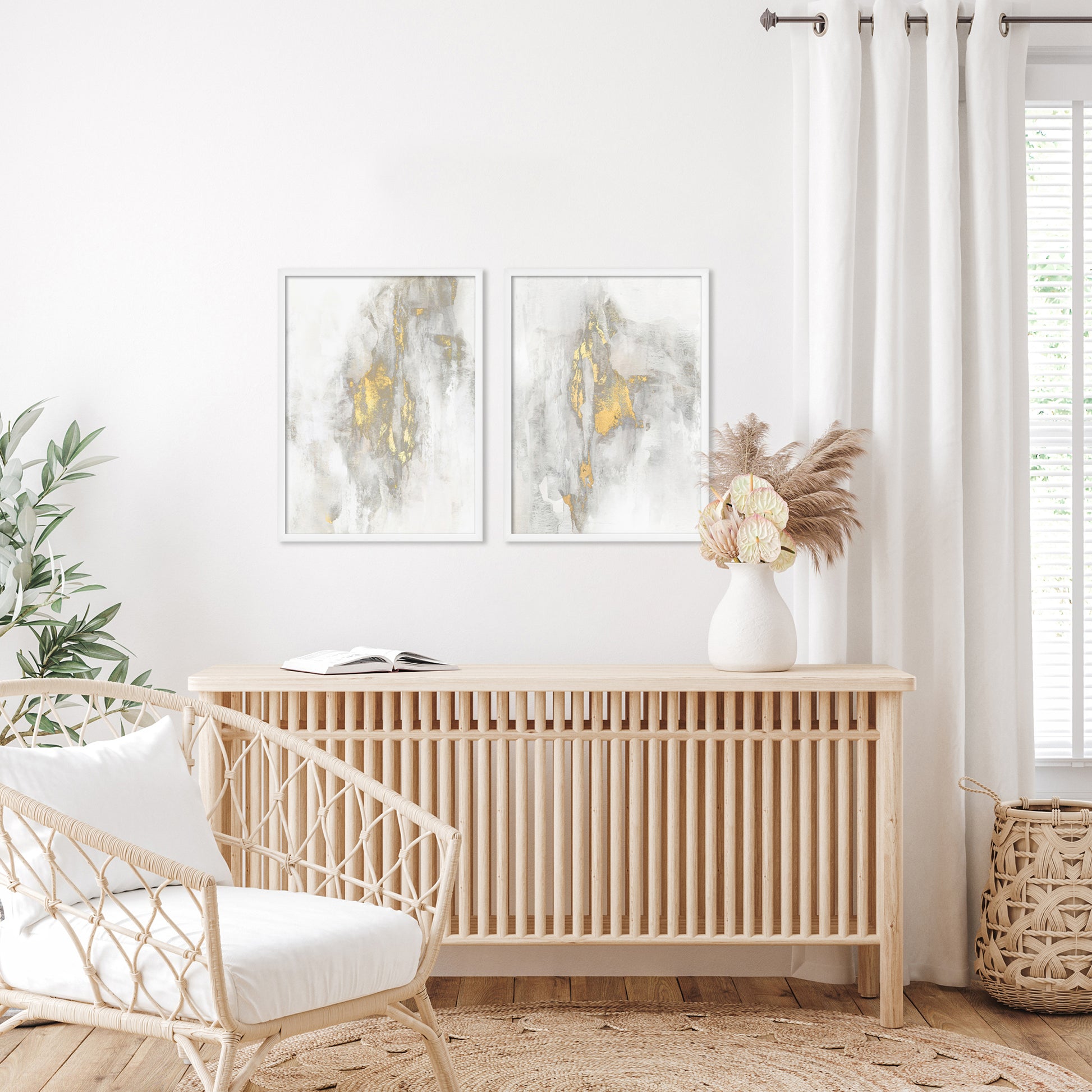 Waterfall By Hope Bainbridge Wall Art - 2 Piece Framed Print Set - Americanflat