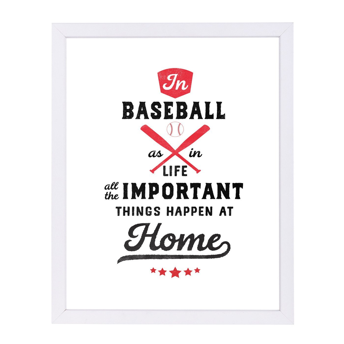 Baseball By Elena David - White Framed Print - Wall Art - Americanflat