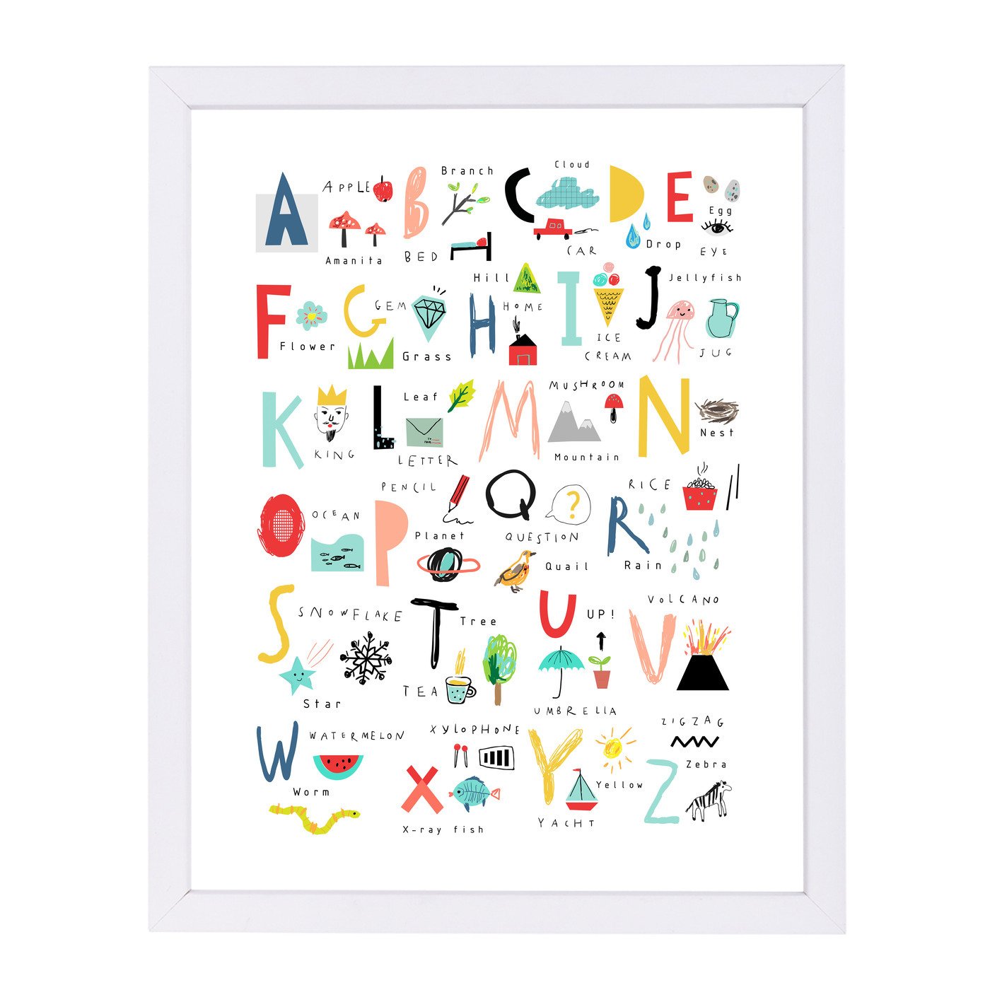Hand Drawn Alphabet By Elena David - Framed Print - Americanflat