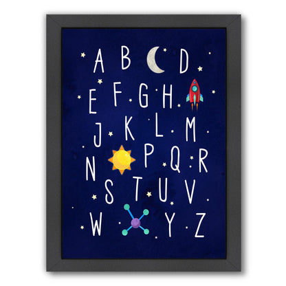 Space Alphabet By Elena David - Black Framed Print - Wall Art - Americanflat