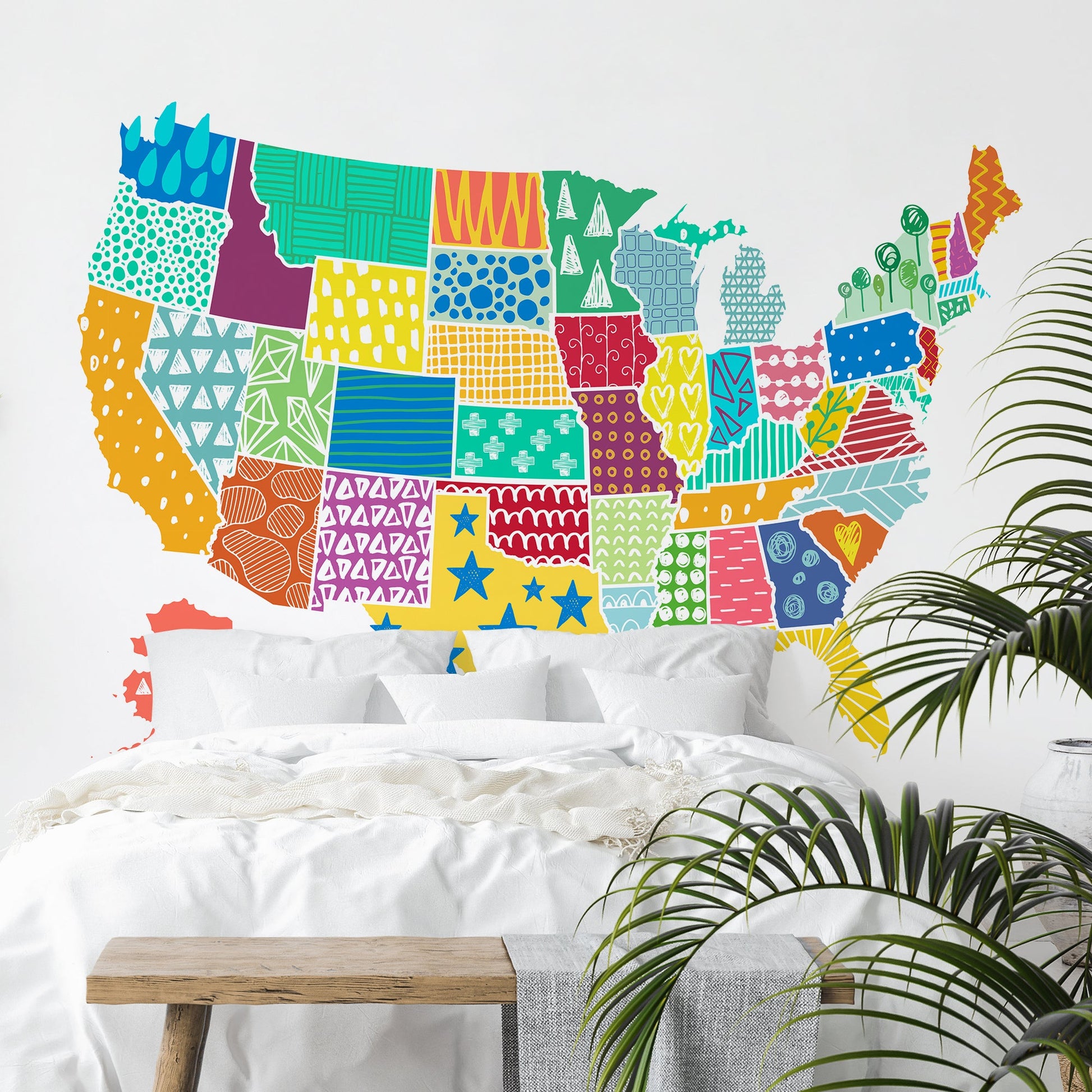 Peel & Stick Wall Mural - US Texture Map By Elena David